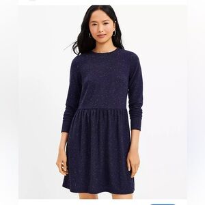 Loft Flecked Button Back Swing Dress